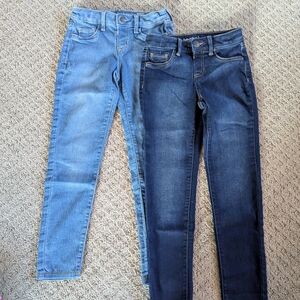 Girls Size 8 Blue and Dark Blue Jeans